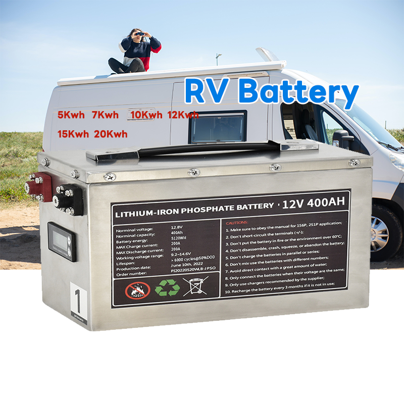 Bateria de lítio para campista RV Lifepo4 12V 48V Bateria de fosfato de ferro de lítio 12,8V 400Ah 800Ah 5Kwh 7Kwh 10Kwh 12Kwh 20kwh para carrinho de golfe RV Motorhome Camper veículo recreativo