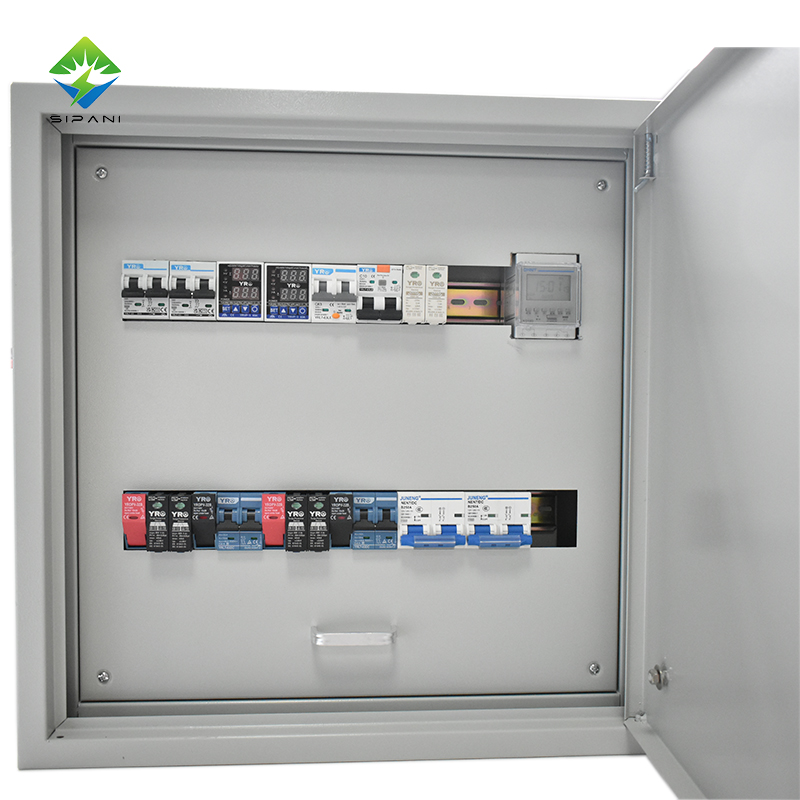 Caixa de distribuição de energia dupla ac dc 63a 2p sistema de energia de painel solar doméstico conjunto completo caixa de distribuição com interruptor de controle de tempo