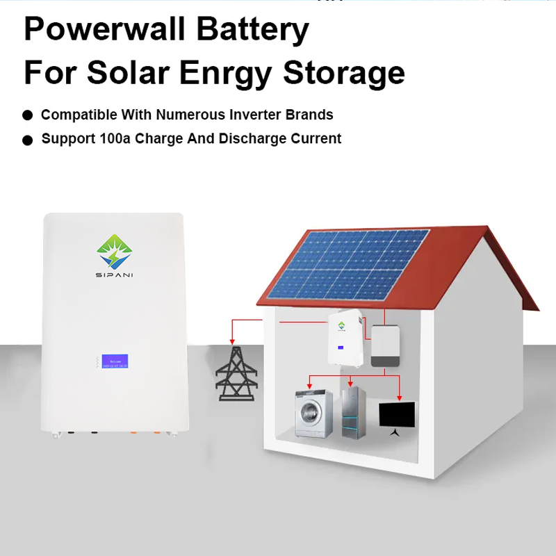 Bateria de íon de lítio de 48 volts 100Ah 200Ah 5kwh 10kwh Powerwall Home 48v Lifepo4 Bateria Baterias solares Bateria de montagem na parede para painéis solares