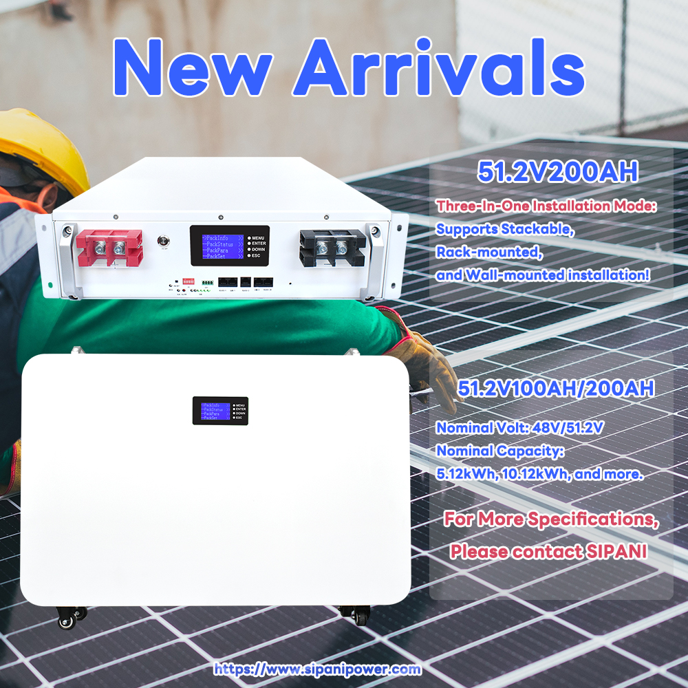 Instalação três em um 48v 200ah Lifepo4 Bateria 10kwh 51.2v 200ah Bateria de ferro de lítio 48v 100ah Bateria de montagem em rack de servidor