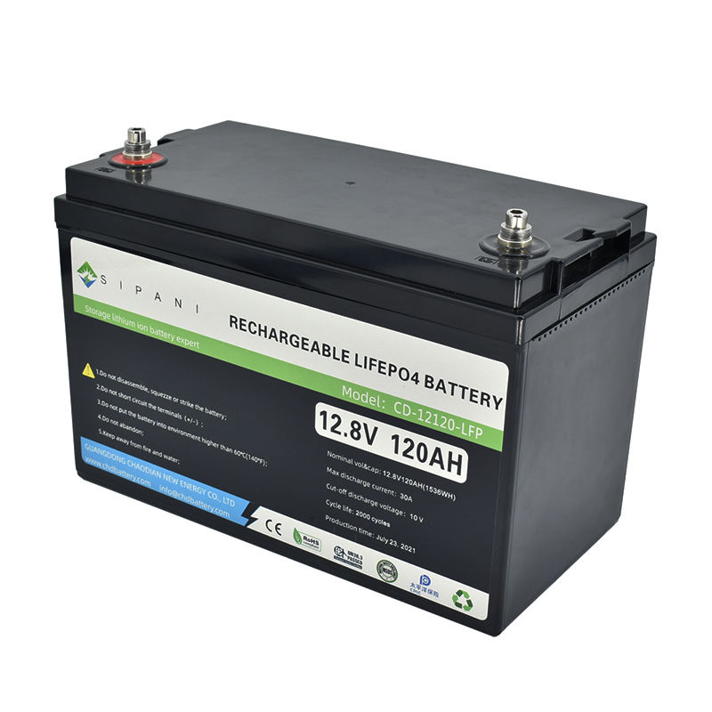 Bateria recarregável de ciclo profundo de lítio LiFePO4 de 12V 100Ah 300ah com BMS integrado para aplicações de RV, solar, marítima e fora da rede