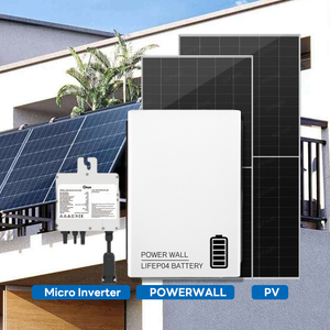 Sistema de painel solar com mini varanda da UE Micro 3kwh Bateria Powerwall Home Sistema completo de armazenamento de energia Micro inversor Varanda PV 24V 130Ah Bateria Lifepo4 montada na parede