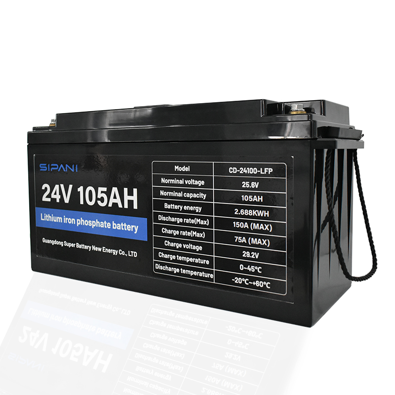 Bateria de lítio LFP de ciclo profundo da bateria 24V 105Ah Lifepo4 com tela