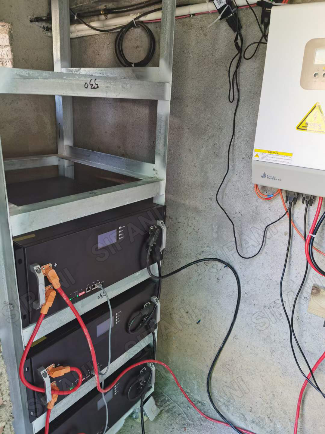 bateria de montagem em rack