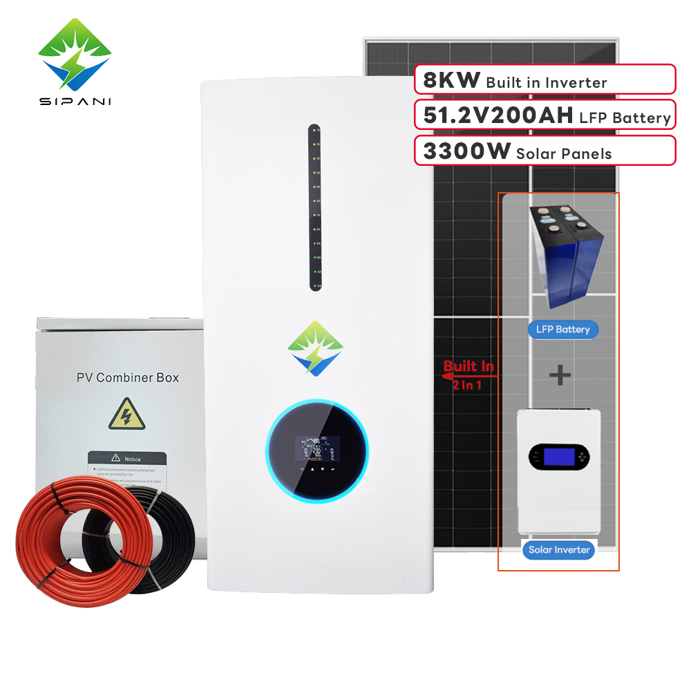 Armazenamento de energia solar montado na parede SIPANI, tudo em uma bateria e inversor