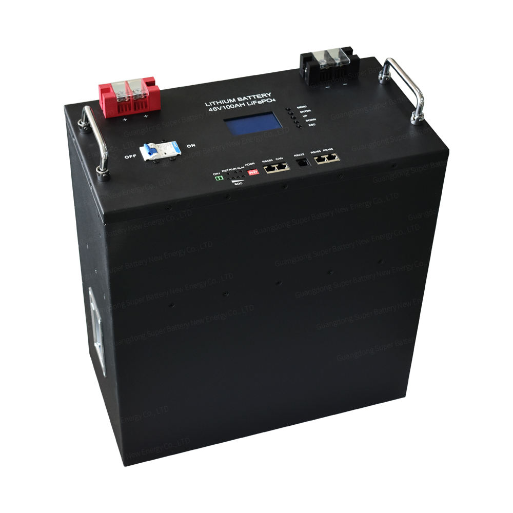 48v 100ah Bateria de montagem em rack 5kwh Bateria solar -lifepo4 Lithium Ion-lfp-recarregável-off-grid Fonte de alimentação com BMS-4u integrado