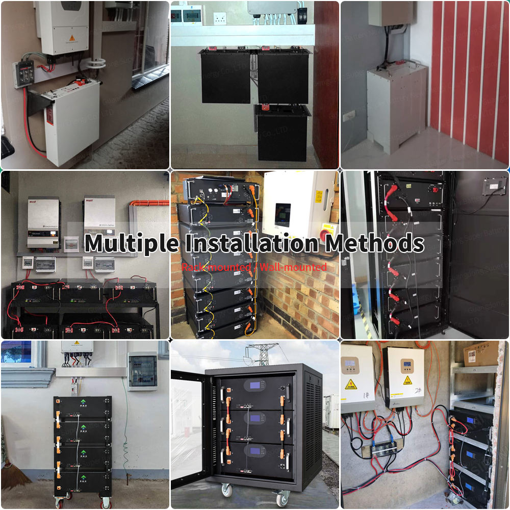 Bateria recarregável 48v 100ah 48v200ah 10kwh bateria de lítio lifepo4 bateria para sistema solar 5kw