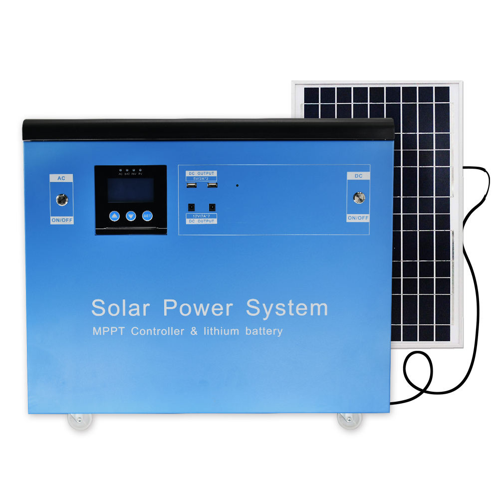 Mppt Gerador Solar Elétrico Portátil Estação de Energia de Backup Sistema Solar Doméstico para Uso Doméstico 1500watt 110/220vac Saída