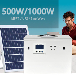 Sistema de energia solar inteligente para casa 500 W 1 kw Sistema de gerador solar portátil para uso em acampamento doméstico